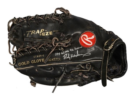 1992 Rickey Henderson Oakland Athletics Signed Game Used Baseball Glove